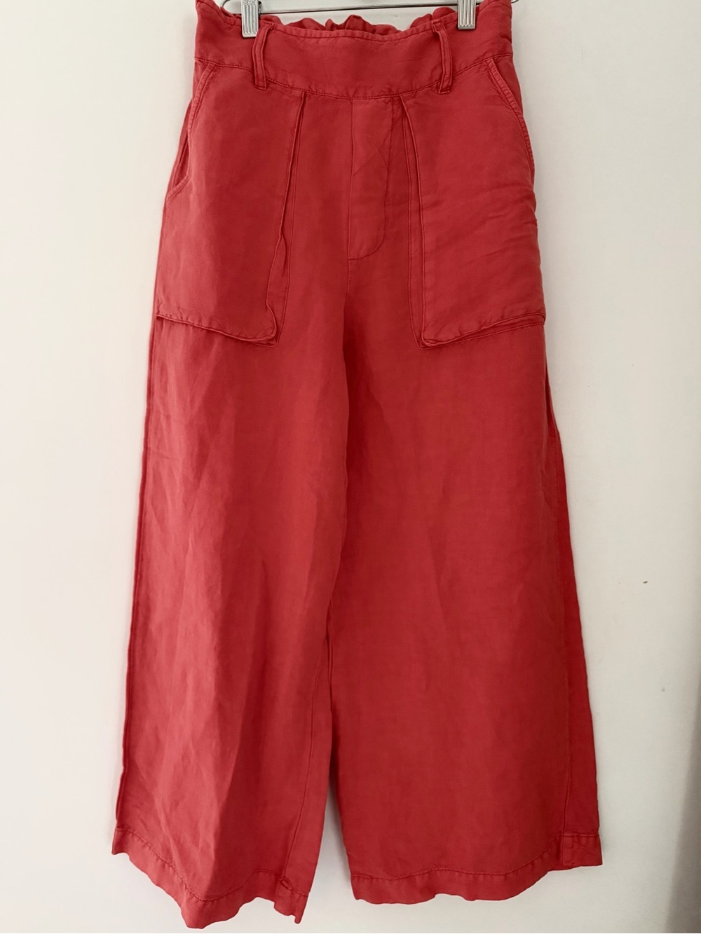 Young Fabulous & Broke Red/Coral Wide-Leg Linen Blend Pants